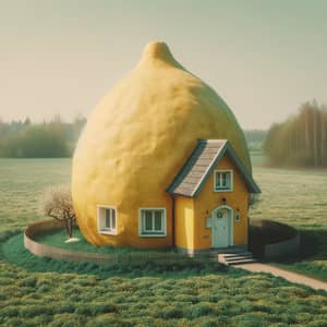 Lemon-Shaped House on Spring Meadow | Kodak Vision3 500
