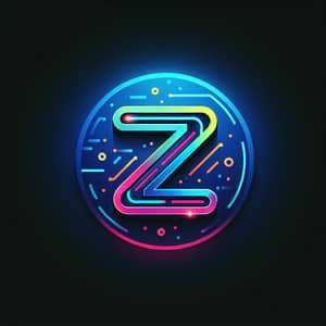 Dynamic AI Company Logo with Neon 'Z' Letter
