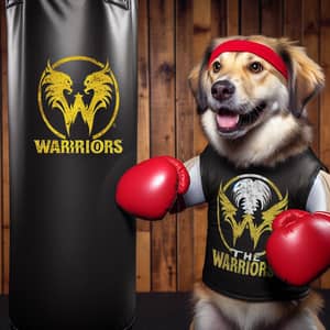 Dog in 'The Warriors' Vest Boxing Bag