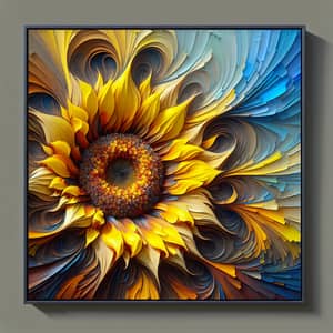 Abstract Sunflower Art: Majestic Flower in Vibrant Hues