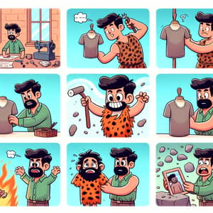 Comic Strip: Fashion Designer vs. Caveman Adventures