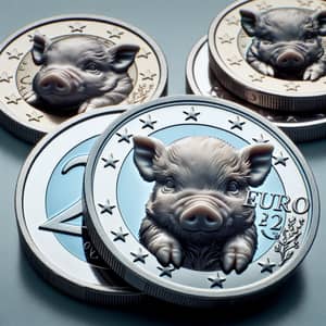 2 Euro Coins with Tiny Piglets Inside