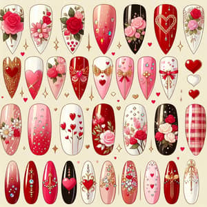 Enchanting Valentine's Day Nail Designs: Flowers, Hearts & More