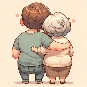 Heartwarming Multi-Generational Back Hug Salutation