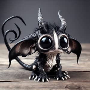 Black and White Peculiar Creature with Bulbous Eyes - Unique Monster