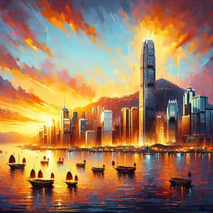 Breathtaking Hong Kong Sunset Panorama