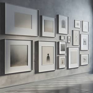 Artistic Mockup Wall Display | Grey Frames in Gallery Setting
