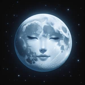 Luna: The Enchanting Full Moon in Midnight Sky