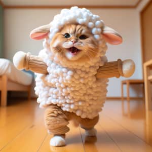 Joyful Cat in Sheep Costume Dancing | Website