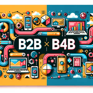 Colorful B2B and B4B Banner with Modern Tech