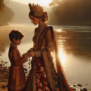 Indian Queen & Son by Tranquil River | Heritage Moment