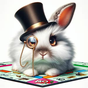 Cute Bunny Rabbit in Monopoly Game | Cartoonish Style