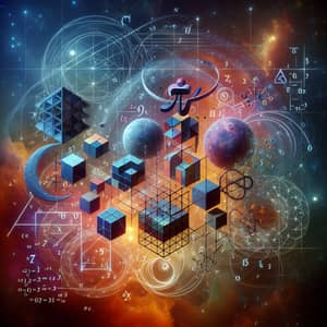 Abstract Mathematics: Geometric Shapes & Symbols in Cosmic Harmony