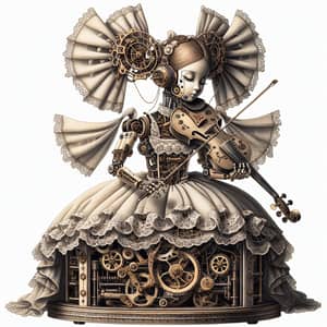 Mechanical Doll Playing Violin | Victorian Era Inspired Design