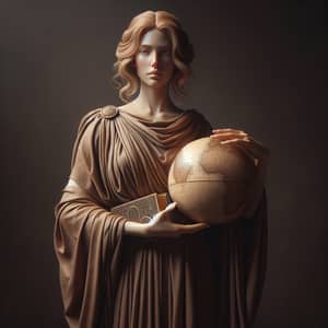 Ancient Greek Female Philosopher in Marble
