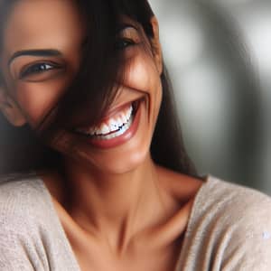 Authentic Happiness: Joyous South Asian Woman Smiling