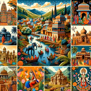 Traditional Indian-Style Paintings Showcase