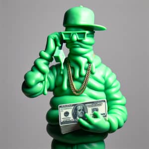 Green Slime Figure Inspired by Famous Rapper Style | Website Name