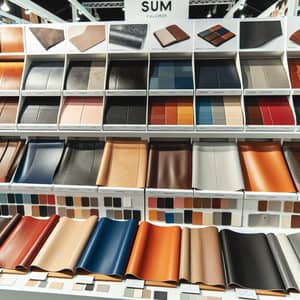 Synthetic Leather Samples Display - Quality Variety in Colors & Textures