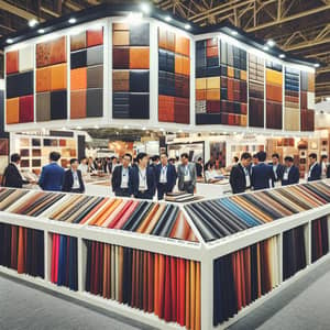 Professional Textile Company: Faux Leather Samples at Trade Fair