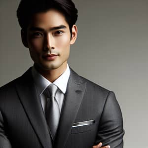 Professional South Asian Male Portrait | Charcoal Grey Suit