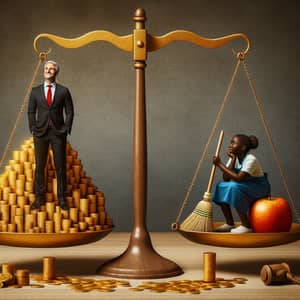 Metaphorical Representation of Social Inequality - Unbalanced Scale