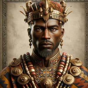 Powerful Medieval African King in Traditional Regalia