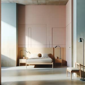 Modern Loft Bedroom Decor in Pastel Tones | Interior Design Ideas