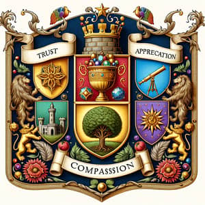 Symbolic Coat of Arms: Trust, Appreciation, Growth, Compassion, Curiosity