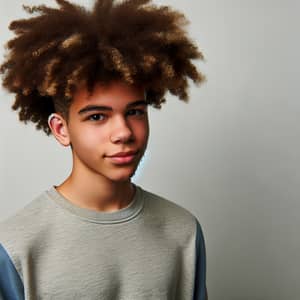Stylish Mixed-Race Teen with Afro Hairstyle | Dynamic Personality