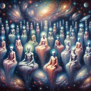 Celestial Beings in Cosmic Fantasy: Surrealism Inspired Artwork