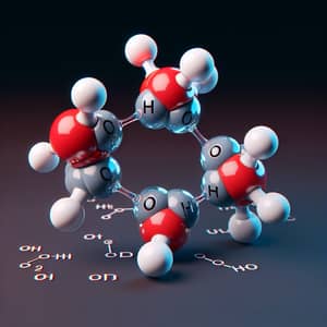 Accurate 3D Render of Water Molecule