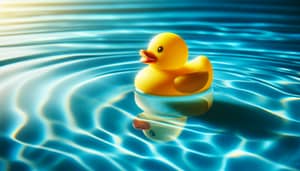 Tranquil Yellow Rubber Duck in Crystal Clear Water