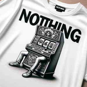 Casual White Shirt with 'Nothing' Brand and Slot Machine Design
