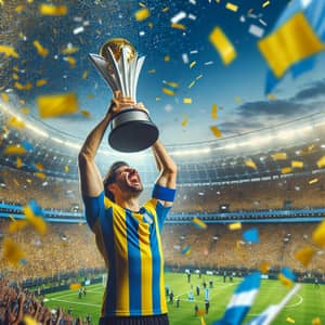 South American Soccer Player Celebrating Championship Victory
