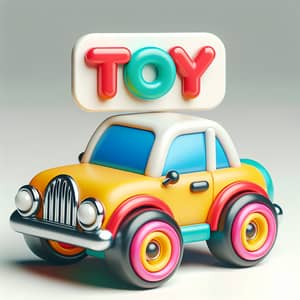 Colorful Toy Car 3D Render with Cartoon Features