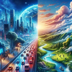 Distinct Worlds | Urban vs Natural Environments Wallpaper