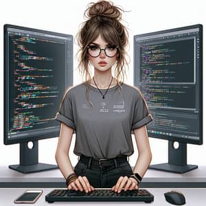 Young Software Developer Illustration | Coding Enthusiast Artwork