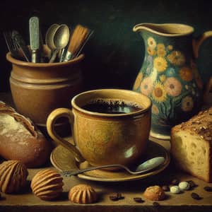 Vincent Van Gogh-Inspired Still Life with Coffee