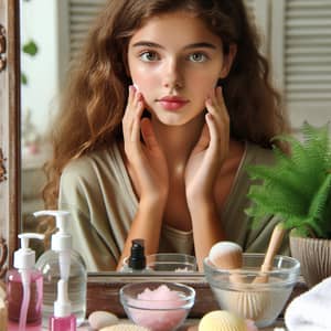 Teenage Girl Skincare Routine: Fresh & Radiant Face Touching