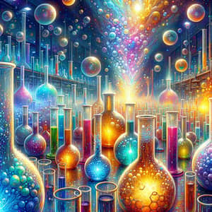 Vibrant Chemistry Laboratory | Colorful Beakers, Test Tubes