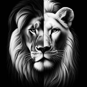Majestic Lion & Lionesses in Monochrome