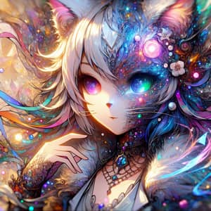 Fantasy Cat Girl Art - Vibrant & Detailed 8k Wallpaper