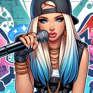 Blonde Female Rapper Illustration | Hip-Hop Art