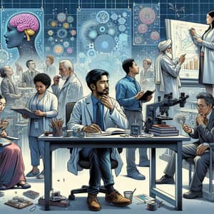 Mediocre Future Thinkers Illustration: Diverse Group In Deep Thought