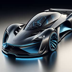 Futuristic Blue and Black Sports Car | Aerodynamic Design