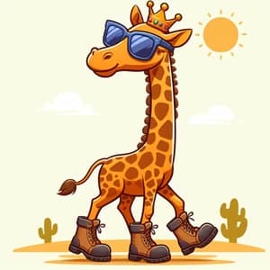 Tall Giraffe with Sunglasses, Crown & Boots