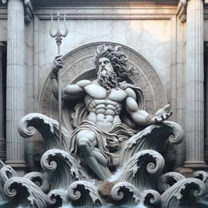 Majestic Poseidon Stone Sculpture: God of the Sea