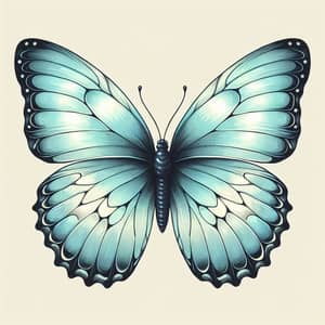 Nacreous Butterfly Illustration in Light Blue Tones