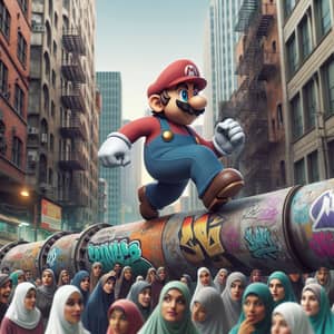 Super Mario Takes on City Street Adventure